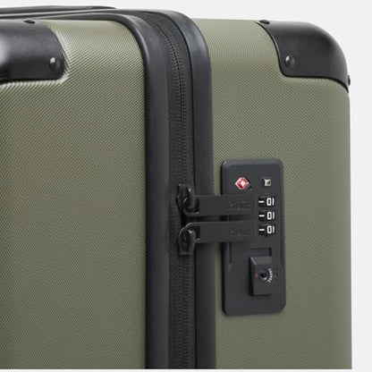 The Ridge Check-In Luggage - German Makrolon Polycarbonate Shell - TSA-Approved Lock with 360° Spinner Wheels - Matte Olive