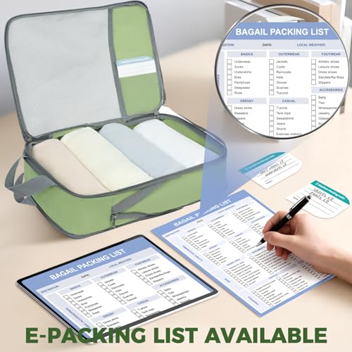 BAGAIL Lightweight Compression Packing Cubes for Travel, 6 Set,Matcha Green - color: Matcha Green