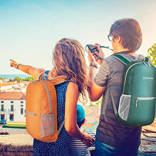 ZOMAKE Lightweight Packable Backpack, Foldable Small Travel Day Pack - color: C-orange