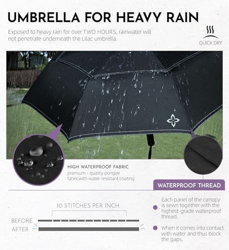 Windproof Travel Umbrella, Compact auto open/close Umbrellas for Rain - color: LightBlue(G)