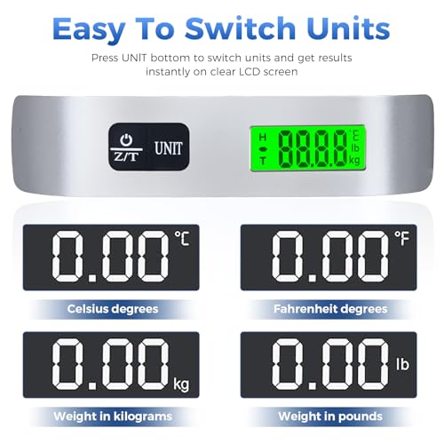 Digital Luggage Scale, WGGE Travel Luggage Weight Scale, Max 110lbs/50kg Baggage Scale with Backlit LCD Display (Pack of 2) - size: One_Size (Pack of 2)