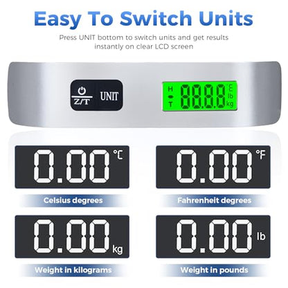 Digital Luggage Scale, WGGE Travel Luggage Weight Scale, Max 110lbs/50kg Baggage Scale with Backlit LCD Display (Pack of 2) - size: One_Size (Pack of 2)
