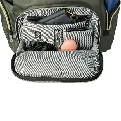 Kenneth Cole REACTION Madison Square Lightweight Hardside Chevron Expandable Spinner Luggage, Olive, 2-Piece (20" Carry On + Sophie Backpack) - color: Olive, size: 2-Piece (20" Carry On + Sophie Backpack)