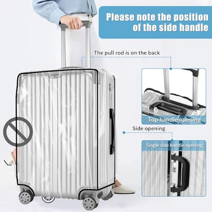 Yotako 슈트케이스 커버 프로텍터 수하물 커버 50.8cm(20인치), 61cm(24인치), 71.1cm(28인치),, 80%투명 20%블랙, 지퍼 없음 - color: 80%투명 20%블랙, size: 26inch