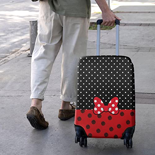 Red Bow Luggage Cover Protector Fit 29-32 Inch, Black - color: Luggage Cover-4, size: XL(29-32in)