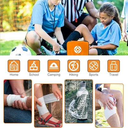 First Aid Kit 300PCS Car Home Camping Essentials Orange 1st Aid - color: Orange-300pcs