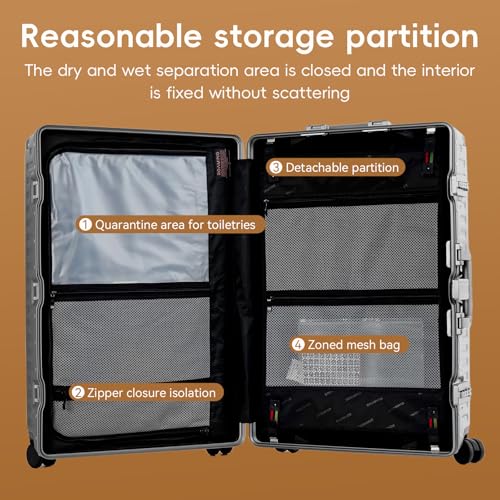 ROAMING 26 Inch Checked-Large Zipperless Luggage Hard shell Suitcases Gray - color: gray, size: 26 Inch Checked Luggage