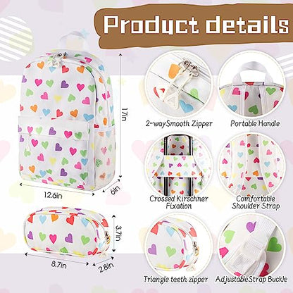 Redbaker 6 Pcs Kids Luggage Set, 17 Inch, White Love