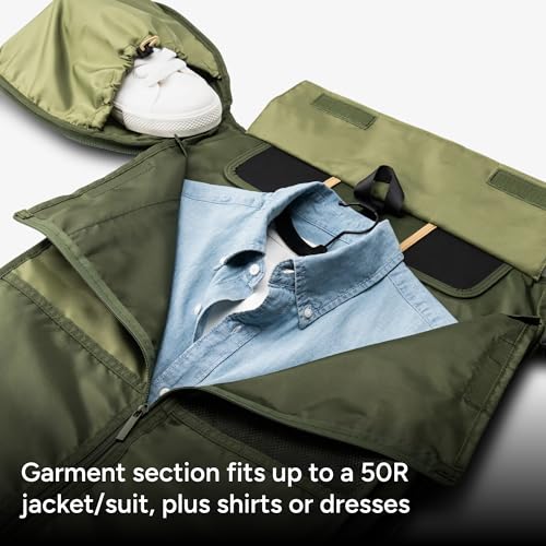 Halfday Convertible 2-in-1 Vegan Leather Premium Garment Duffel 45L, Leaf - color: Leaf, style: Premium, Vegan Leather, 45l
