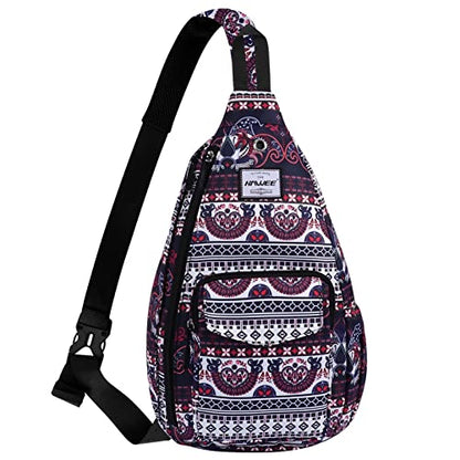 Backpack Sling for Women Anti-Water Crossbody Bag Inclined Adjustable Pack - color: Exotic
