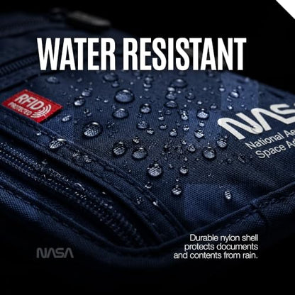 NASA Neck Wallet with RFID-Secured Passport Protection (Lunar Blue) - color: Lunar Blue