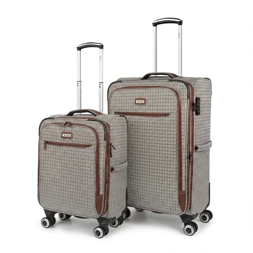 2-Piece Softside Luggage Set（20/26in）, Expandable,TSA LOCK - color: COLOR-8
