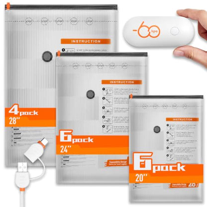 16 Combo Vacuum Seal Bags for Clothing Travel with USB/Type-C Pump