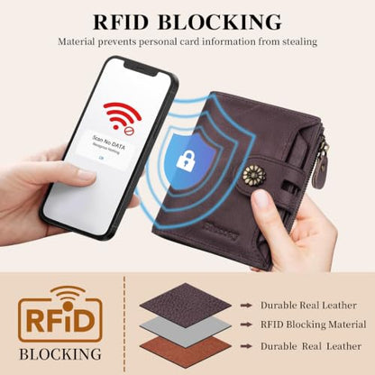 Womens Wallet Leather RFID Blocking Small Card Holder Wallet Purple - color: c4-purple