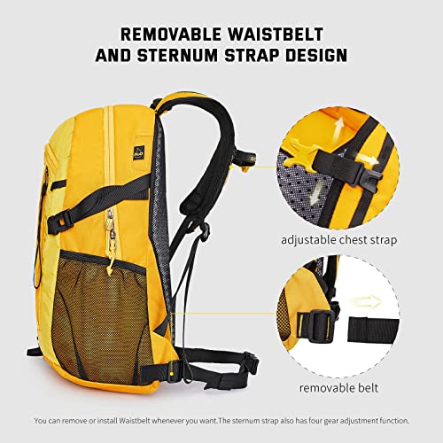SKYSPER Small Hiking Backpack, 20L Lightweight Travel Backpacks Hiking Daypack for Women Men - color: Lantc20-yellow, size: 20 l