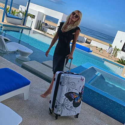 World Traveler Butterfly Luggage, 4-Piece Set - size: 4-Piece Set