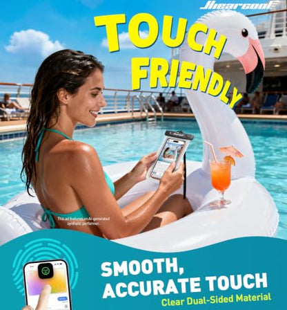 Hiearcool Waterproof Phone Pouch, Waterproof Phone Case, Clear&Mint 2-Pack - color: Clear & Mint Green