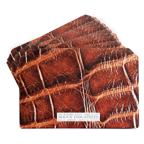 ROGUE WALLET RFID Blocking Credit Card Sleeves, Durable,Alligator(10 pack) - color: Aligator