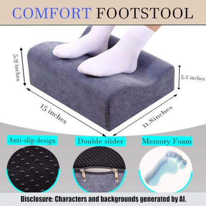 Work Foot Rest Under Desk,Comfort Foot Rest for Couch - color: Blue