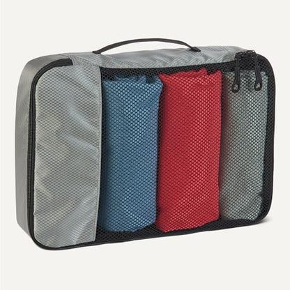 Amazon Basics 4피스 패킹 여행 정리함 큐브 세트 - 미디엄, 그레이 - color: 회색., size: 중형