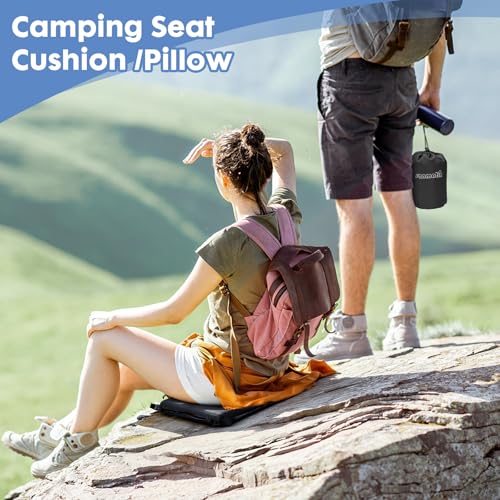 Airplane Travel Seat Cushion, 2, Black | Inflatable seat cushion for stadium, camping,outdoors.Sondur travel cushion for airplane - color: Black