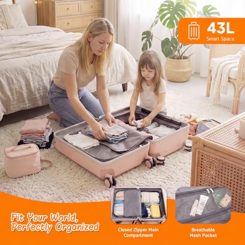 20" Ride-On Suitcase with Seat for Kids & Adults - color: Pink