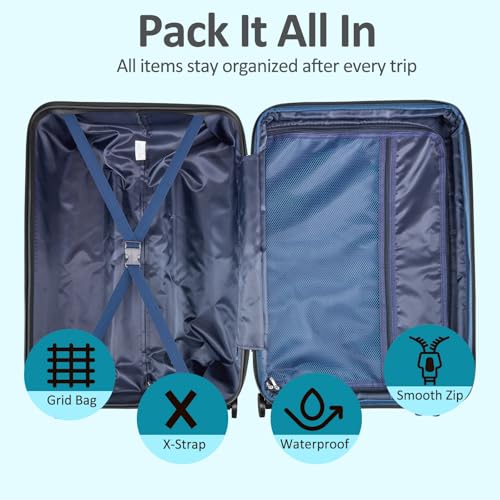 Luggage 2 Piece (20in/24in) Expandable Luggage with Spinner Wheels - color: Cotton Candy, size: 2 Set (20/24In)