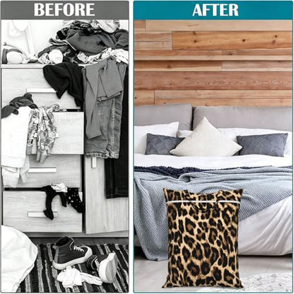 "cheetah skin Leopard print 2-Pack Travel Laundry Bags for Dirty Clothes- Large Waterproof Laundry Tote, Wet & Dry Use, Reusable Foldable Carry Handles for Vacation, Gym & Dorm" - color: Cheetah Skin Leopard Print
