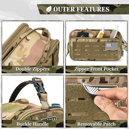 PAVILIA Tactical Toiletry Bag Men, Water Resistant Molle Military, Camo XL - color: Camo, size: Extra Large