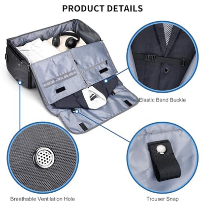 WITZMAN Garment Duffle Bags for Travel Men Suits 55L with Shoe Compartment - color: Silvery Grey