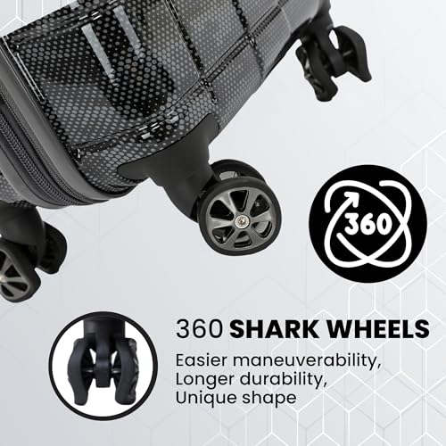 Spyder Matrix 25 Inch Expandable Hardside Upright Suitcase with 360° Spinner Wheels, TSA Approved Lock, Gray/Black - color: Gray/Black, size: Medium Checked