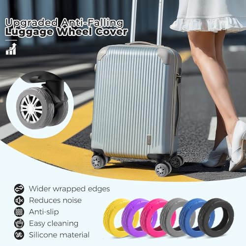 8Pcs Upgrade Luggage Wheel Covers, Travel Accessories (Grey) - color: Grey