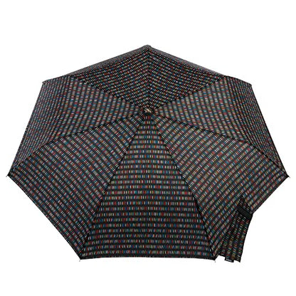 totes Automatic Eco Open Close Water-Resistant Travel Folding Umbrella with Sun Protection - color: Multi Dash
