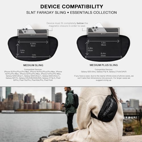 SLNT Essentials 패러데이 슬링 백 - 크로스바디 백, 블랙아웃, Slnt Essentials 패러데이 슬링 미디엄 - color: 블랙아웃, size: 미디엄