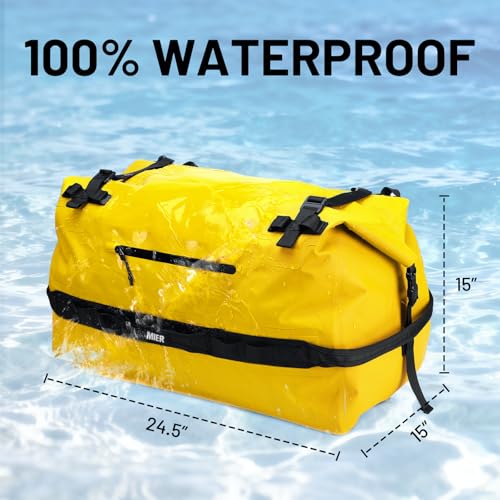 MIER Large Waterproof Duffel Bag - 60L/80L Dry Bag Backpack - color: Yellow, size: 80L