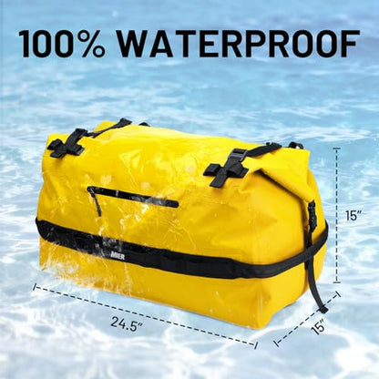 MIER Large Waterproof Duffel Bag - 60L/80L Dry Bag Backpack - color: Yellow, size: 80L