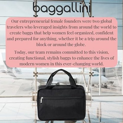 Baggallini Large Hanging Travel Toiletry Kit - Lightweight 8x11 Inch Makeup Bag - color: Black