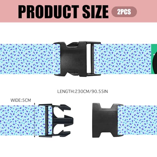 Nuxovilar Luggage Straps Set for Suitcase 1.96x90.5in Polyester - color: YCC01246, size: 1.96"x90.5"