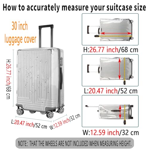 30 Inch PVC Clear Suitcase Cover (Gray Trim) - color: Gray Trim-0.4mm, size: XL Suitcase Cover.