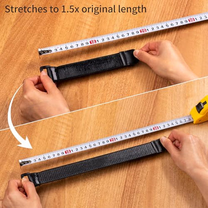 Trilancer Elastic Cinch Straps with Anti-Slip Strips, 6'' x 1'' (10 Pack) - size: 6"(10 pcs)