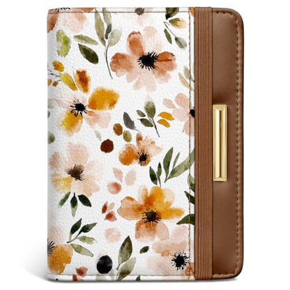 Coco Rossi Passport Holder for Travel Women Slim RFID Passport Cover Wallet - color: Fall Flower