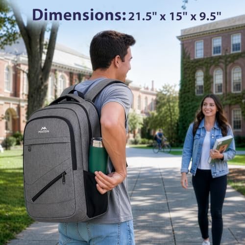 MATEIN 18 Inch Extra Large Laptop Backpack, 50 L Business Travel Backpack - color: Grey, size: 18 Inch