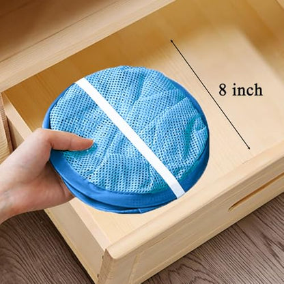 Mesh Pop Up Laundry Hamper, Collapsible Laundry Baskets, Foldable Dirty Clothes Hampers for Bathroom, College Dorm, Travel (Ash Blue) - color: Ash Blue - 1pcs