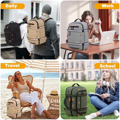 40L Travel Backpack 17.3" Laptop Carry On Duffel Flight Approved - color: Armygreen