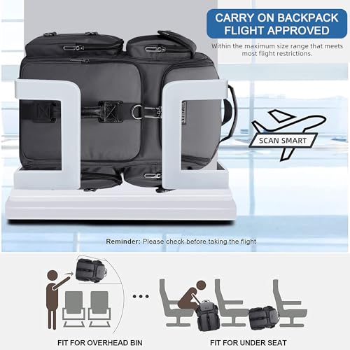 WITZMAN Travel Backpack for Men Carry-on Laptop Backpack - color: Upgrade Silvery Grey