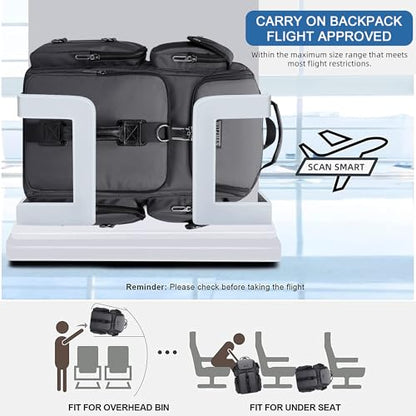 WITZMAN Travel Backpack for Men Carry-on Laptop Backpack - color: Upgrade Silvery Grey