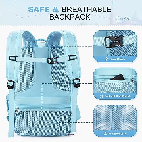Maelstrom Travel Backpack for Men Women, 15.6" Laptop with Shoe Compartment - color: Blue, size: 15.6 inch with shoe compartment