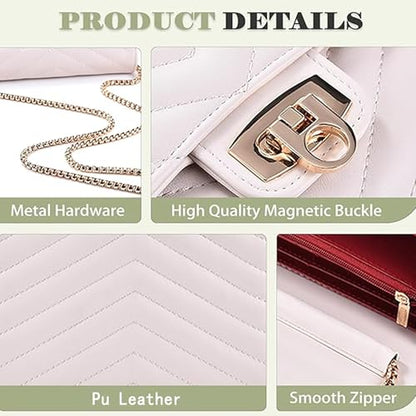 Small Crossbody Bag Sling Bag, Phone Holder for Women - color: Beige White