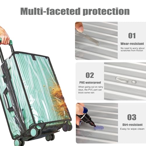 Clear Luggage Covers For Suitcase TSA Approved,No‑Disassembly(Clear, 30) - color: Clear, size: 30
