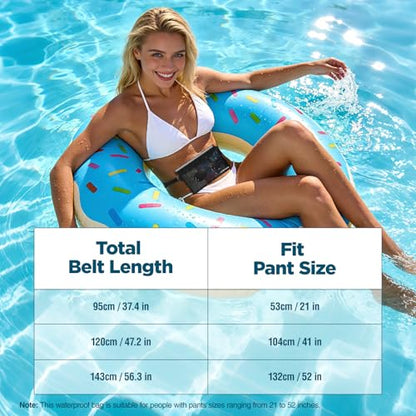 Waterproof Bag Fanny Packs for Women, Floating Beach Bags 2PCS - color: Pink & Clear